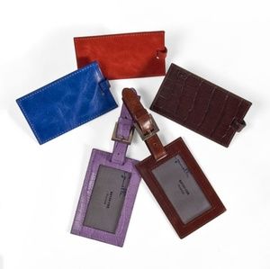 Italian leather luggage tag